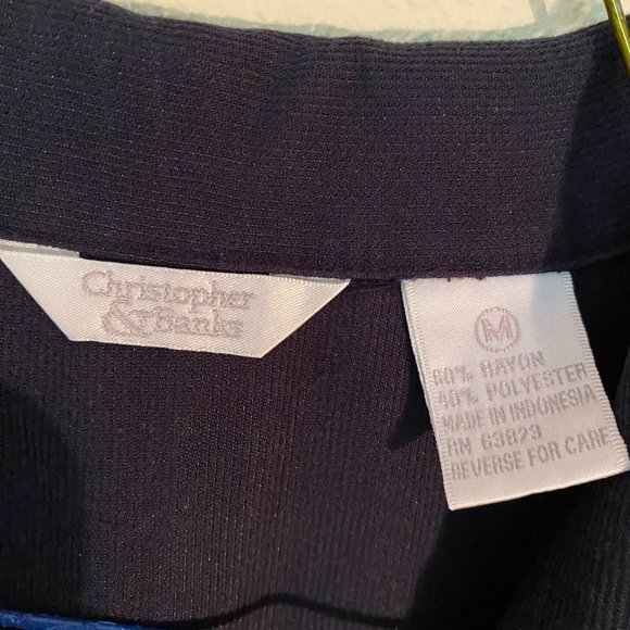 C&B Corduroy Navy Button Down Women’s Top Size M - Picture 6 of 6